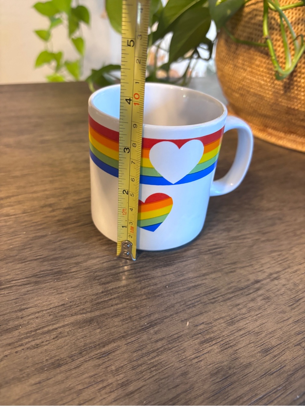 Vintage 1980s Russ Berrie Rainbow Heart Mug - Picture 4 of 6